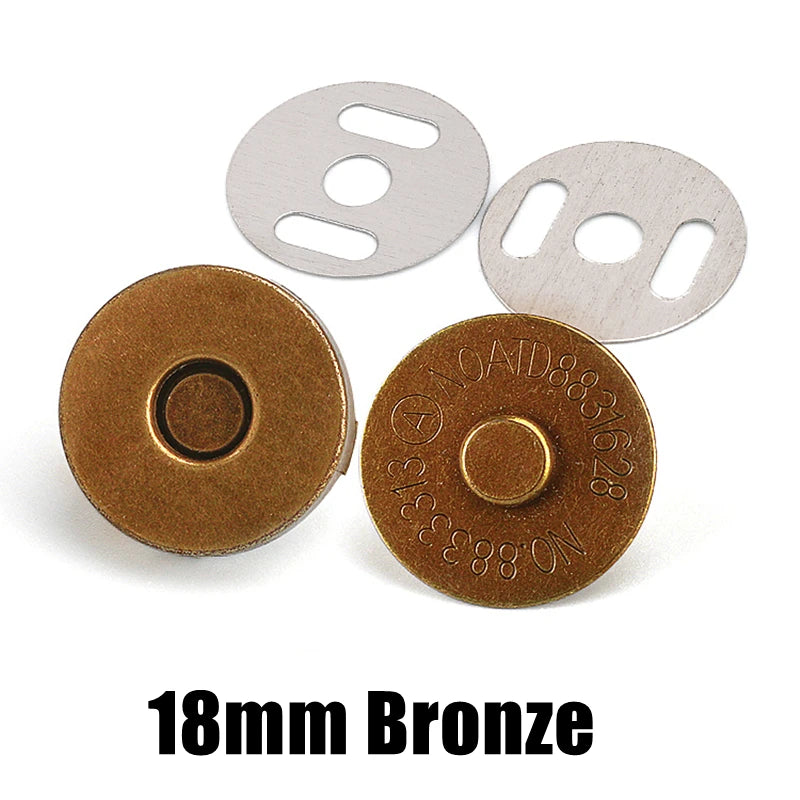 10 Pcs Magnetic Snap Fasteners 14–18MM – Clasps & Buttons for Handbags, Purses, Wallets & Craft Bag Accessories