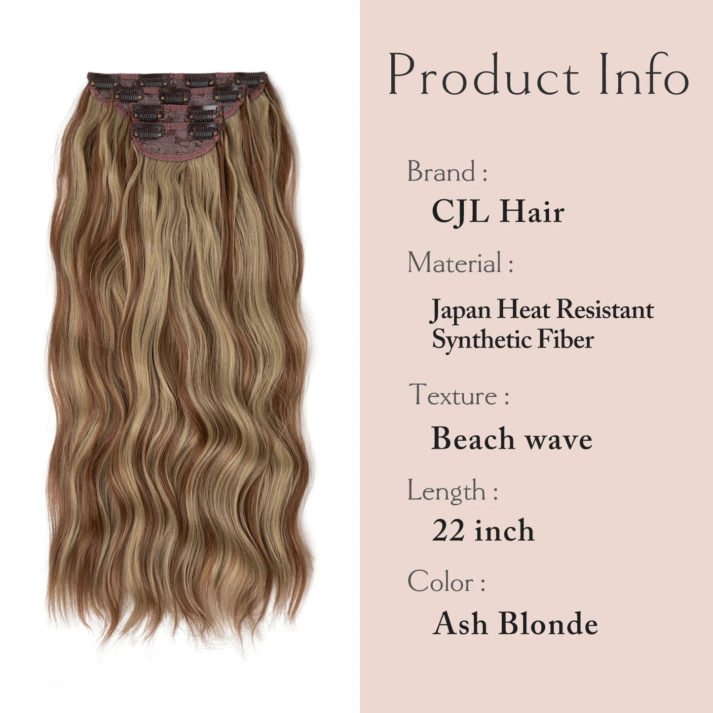 SARLA Synthetic Long Wavy Clip-In Hair Extensions 22" Thick Hairpiece for Women – Brown, Blonde, Black