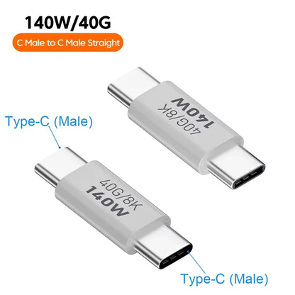NNBILI 140W 40Gbps OTG Type-C Adapter – 90° USB-C to USB-C Fast Charging & Data Transfer for iPhone 15 & MacBook