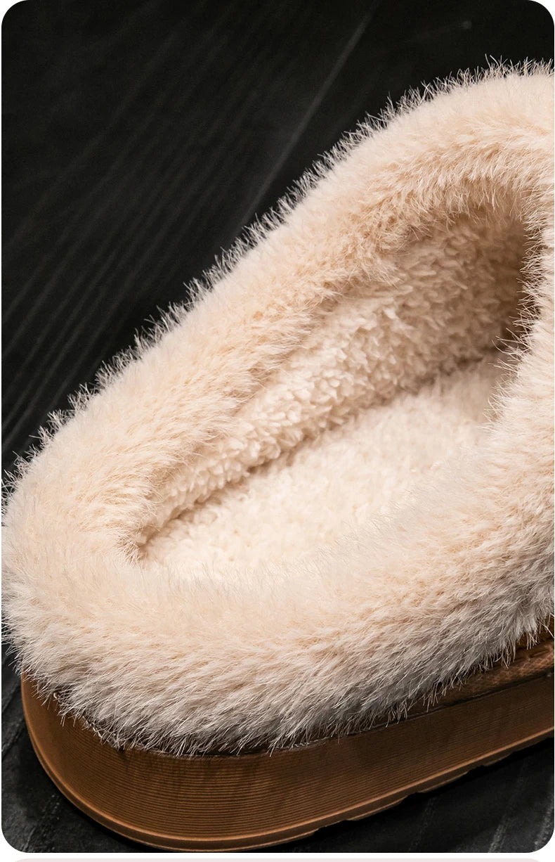 Fashion Women’s Fluffy Slippers – Warm Anti-Slip EVA Indoor Shoes with Thick Sole for Autumn & Winter