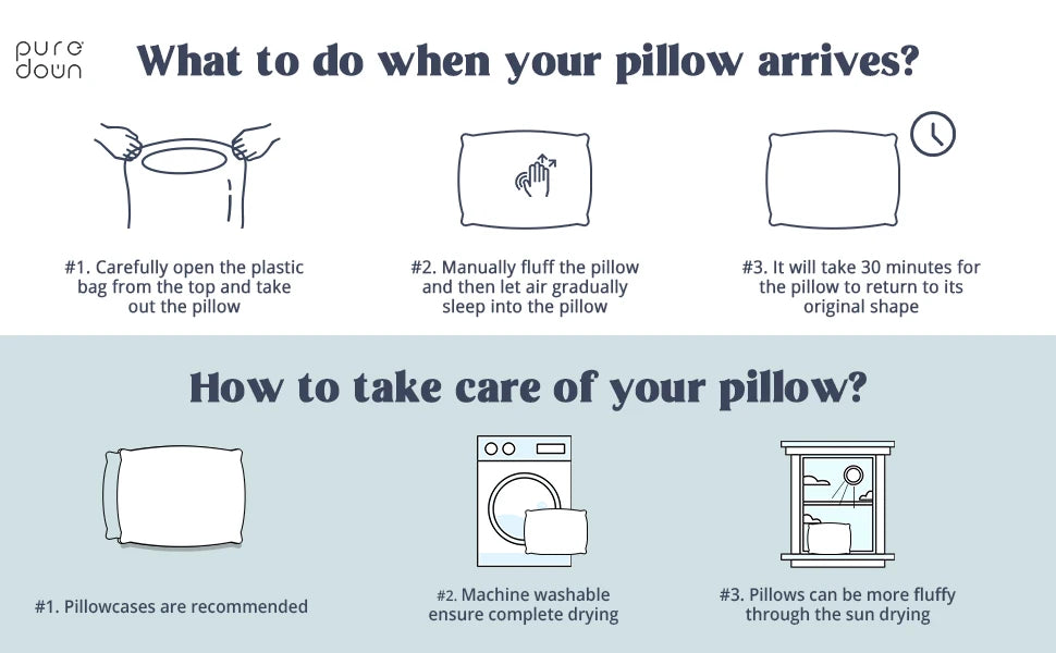 100% Goose Down Pillow – Luxury Five-Star Hotel Quality, Soft & Supportive Sleep Pillow, Single Size