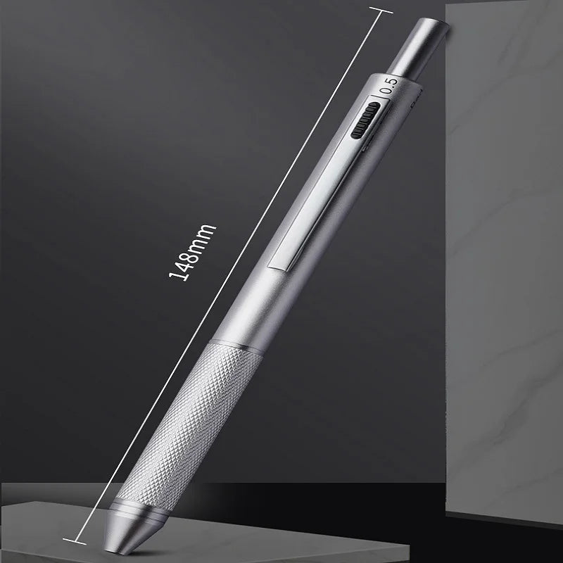 4 in 1 Multifunction Luxury Pen - 3-Color Ballpoint, 0.5mm Mechanical Pencil, Metal Retractable with Gravity Sensor