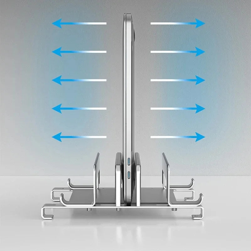 New Adjustable Vertical Laptop Stand – 3-in-1 Desktop Notebook Holder for MacBook Air & Pro