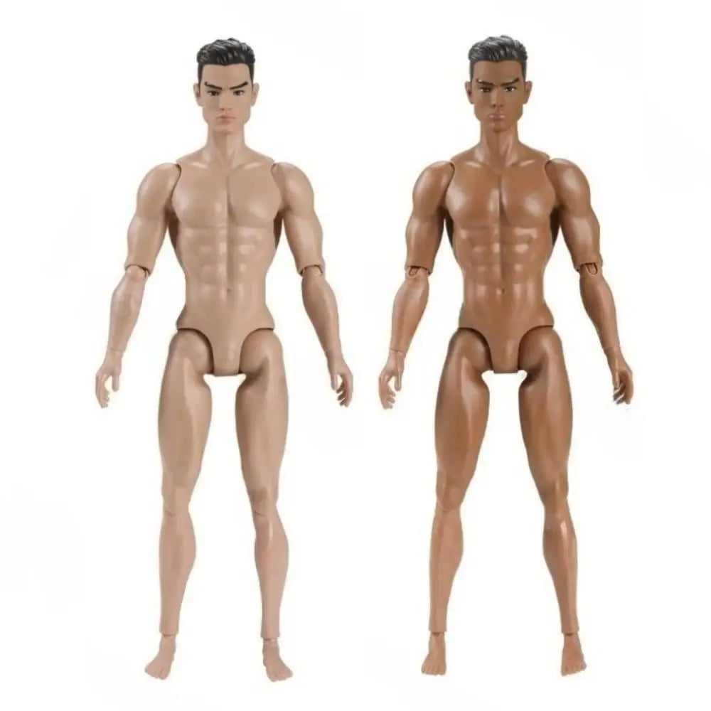 1/6 Male Action Figure Doll — 35cm Multi-Joint Strong Man Body with 13 Joints DIY Toy (White/Normal/Tan)