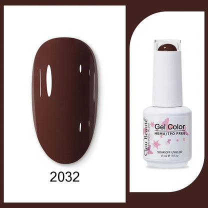 Clou Beaute 15ml Gel Nail Polish Set – Red Black White Green Neon UV Soak-Off Semi-Permanent Nail Varnish Base & Velvet Top Coat