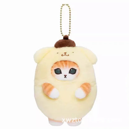 Kawaii Keychain Pendant – Cartoon Mofusand Shark Cat Cross-Dressing Doll, Backpack Decor & Toy