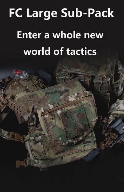 Outdoor Tactical JPC/CPC Vest – Large FC Sub-Pouch with Expanded Lower Belly MOLLE Tactical Chest Pouch