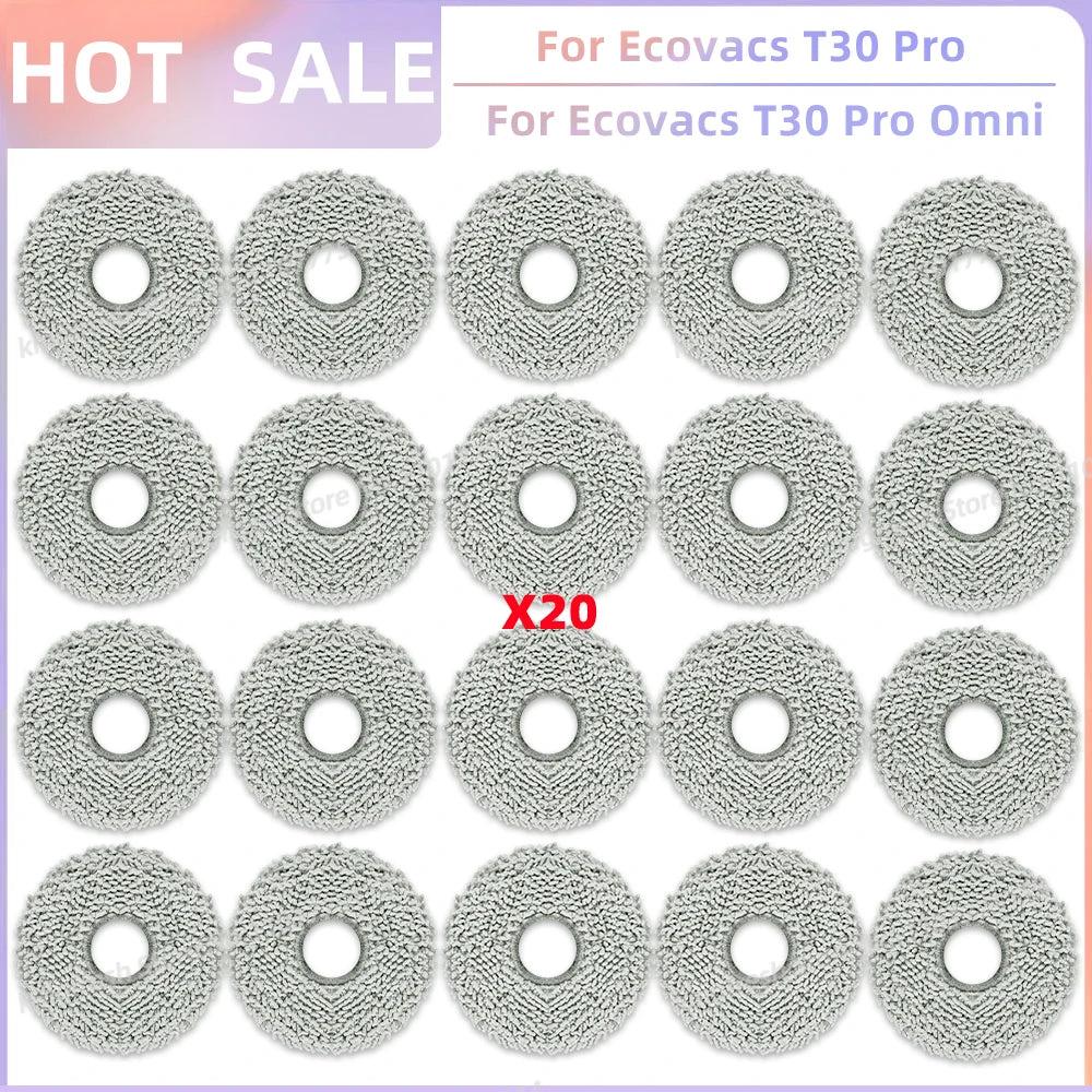 Replacement Parts for Ecovacs T30 Pro Omni & YEEDI M12 Ultra Plus – Main Roller, Side Brush, Filter, Dust Bag, Mop Cloth