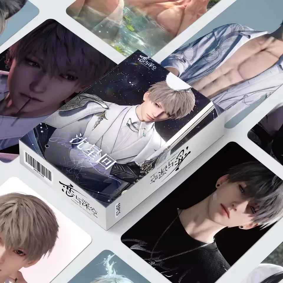 Love and Deepspace Collectible Photo Cards – 55-Piece LOMO Card Set Featuring Sylus, Zayne, Rafayel, Xavier & Caleb, Perfect Gift for Fans