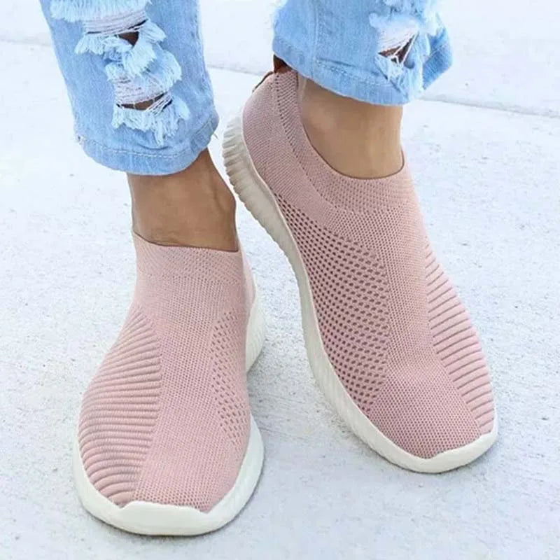 Women’s Fashion Sneakers — Casual Walking Flat Platform Sock-Style Chunky Slip-On Shoes