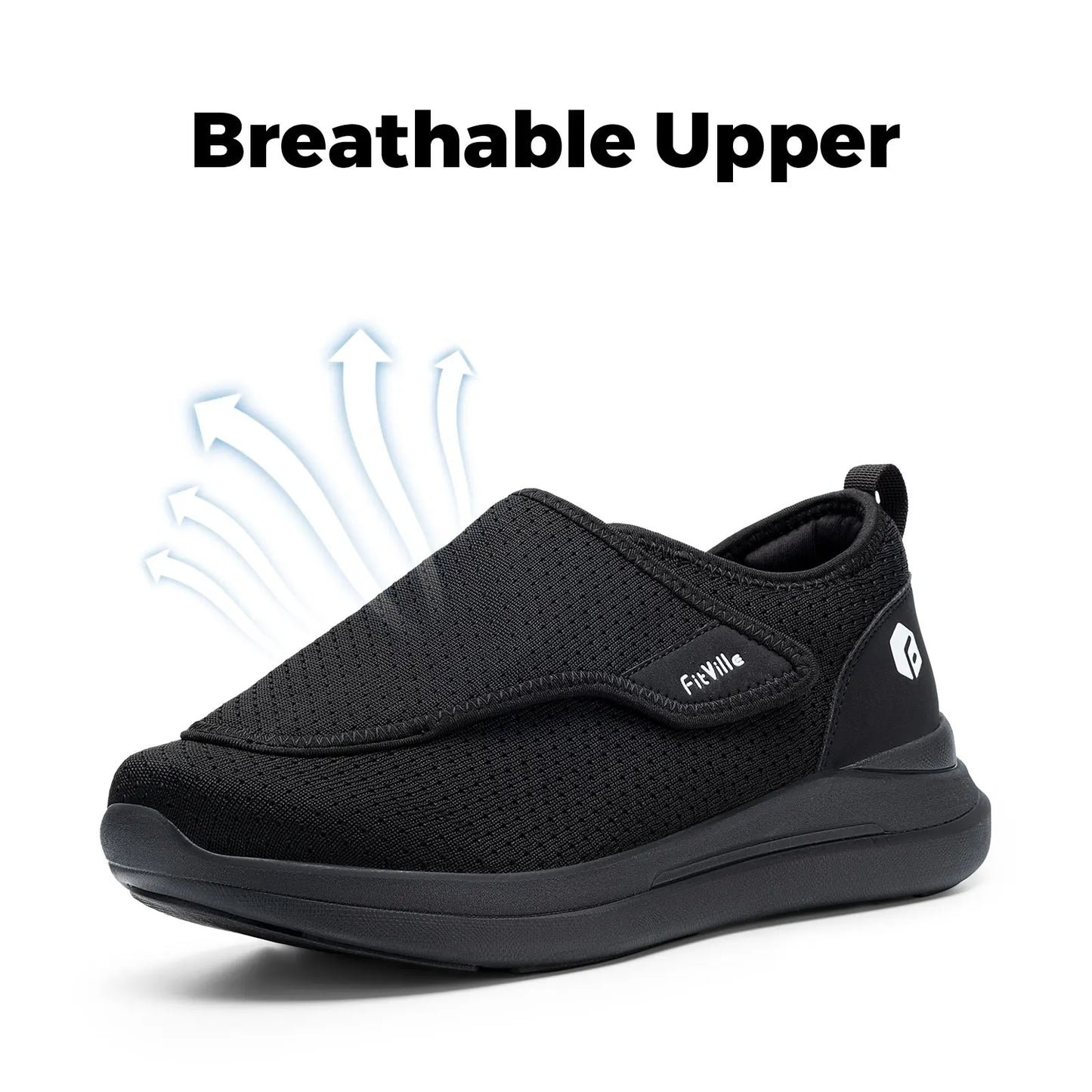 FitVille Extra Wide Women’s Diabetic Walking Shoes – Adjustable Orthopedic Shoes for Swollen Feet, Elderly & Foot Pain Relief