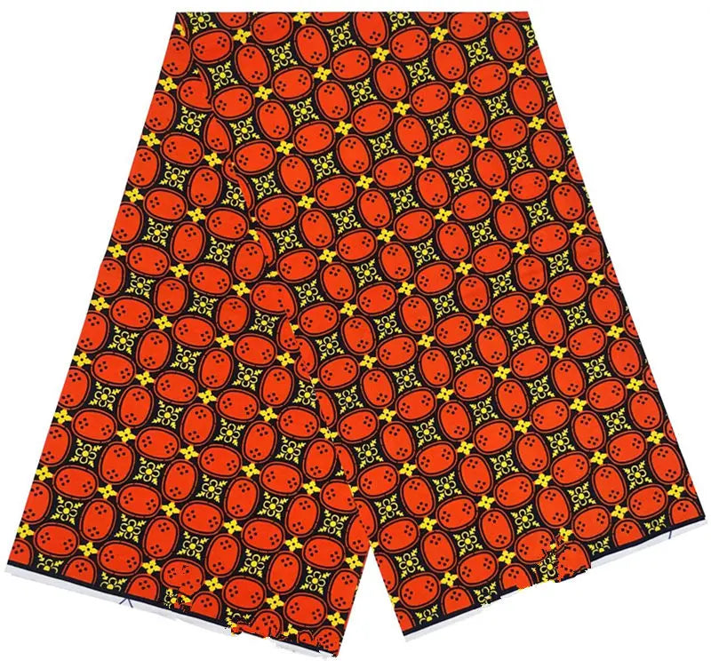 Cotton Batik Ankara Fabric - 100% African Wax Print Bronzing Golden Fabric 6 Yards for Dresses & Crafts