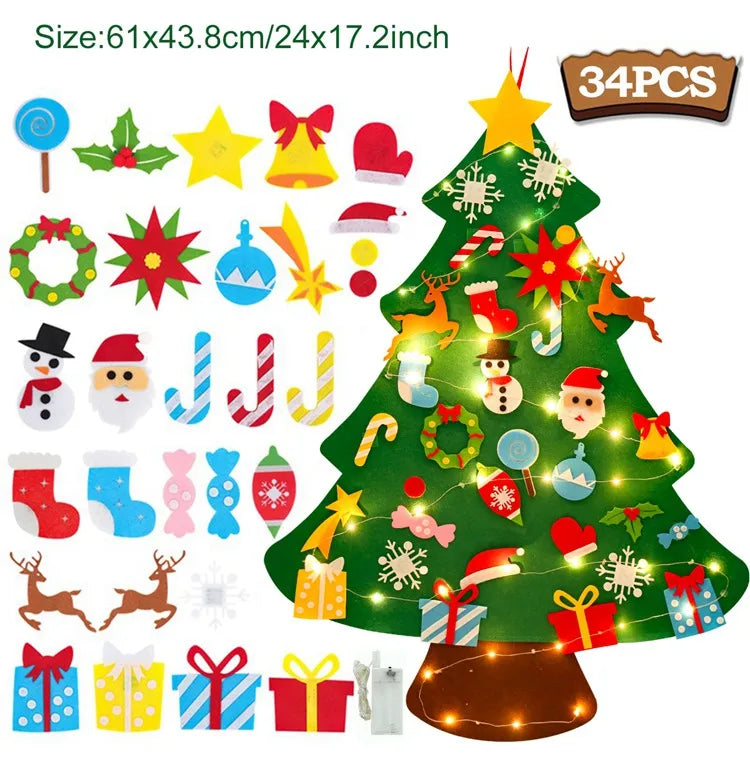 DIY Felt Christmas Tree Decoration – Xmas Ornament for Home Navidad Noel 2025 Santa Claus Kids Gift