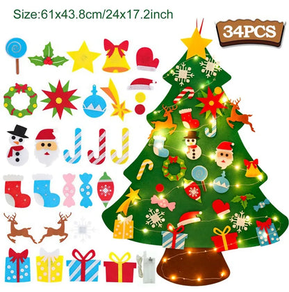 DIY Felt Christmas Tree Decoration – Xmas Ornament for Home Navidad Noel 2025 Santa Claus Kids Gift