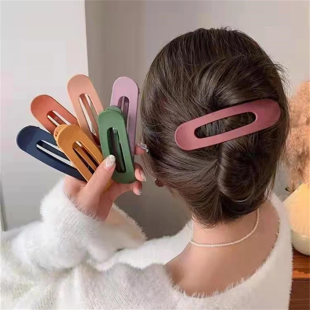 4Pcs Frosted Large Hair Clips Set – Solid Color Acrylic Non-Slip Toothed Hairpins for Women Fashion Hair Accessories