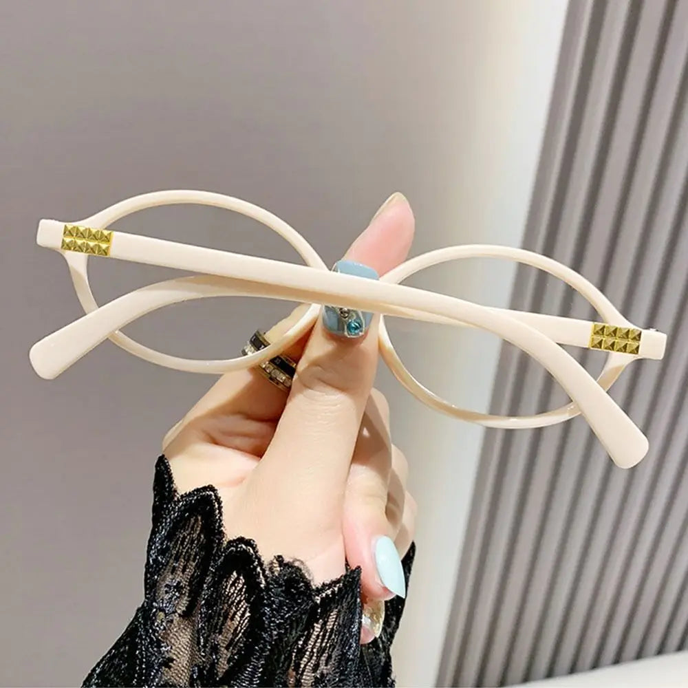 Y2K Retro Oval Frame Glasses for Women - Sweet & Cool Eyewear, Anti-Blue Light Reading & Computer Glasses