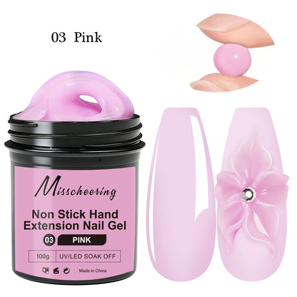 100g White Clear Nail Extension Gel - Non-Stick UV/LED Sculpting & 3D Nail Art Hard Gel