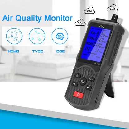 8-in-1 Air Quality Tester – CO2 Meter and Gas Analyzer with TVOC, Temperature, Humidity, and Carbon Dioxide Sensor