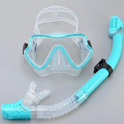 Tempered Glass Diving Mask & Snorkel Set - Panoramic Adult Scuba & Swimming Snorkeling Gear