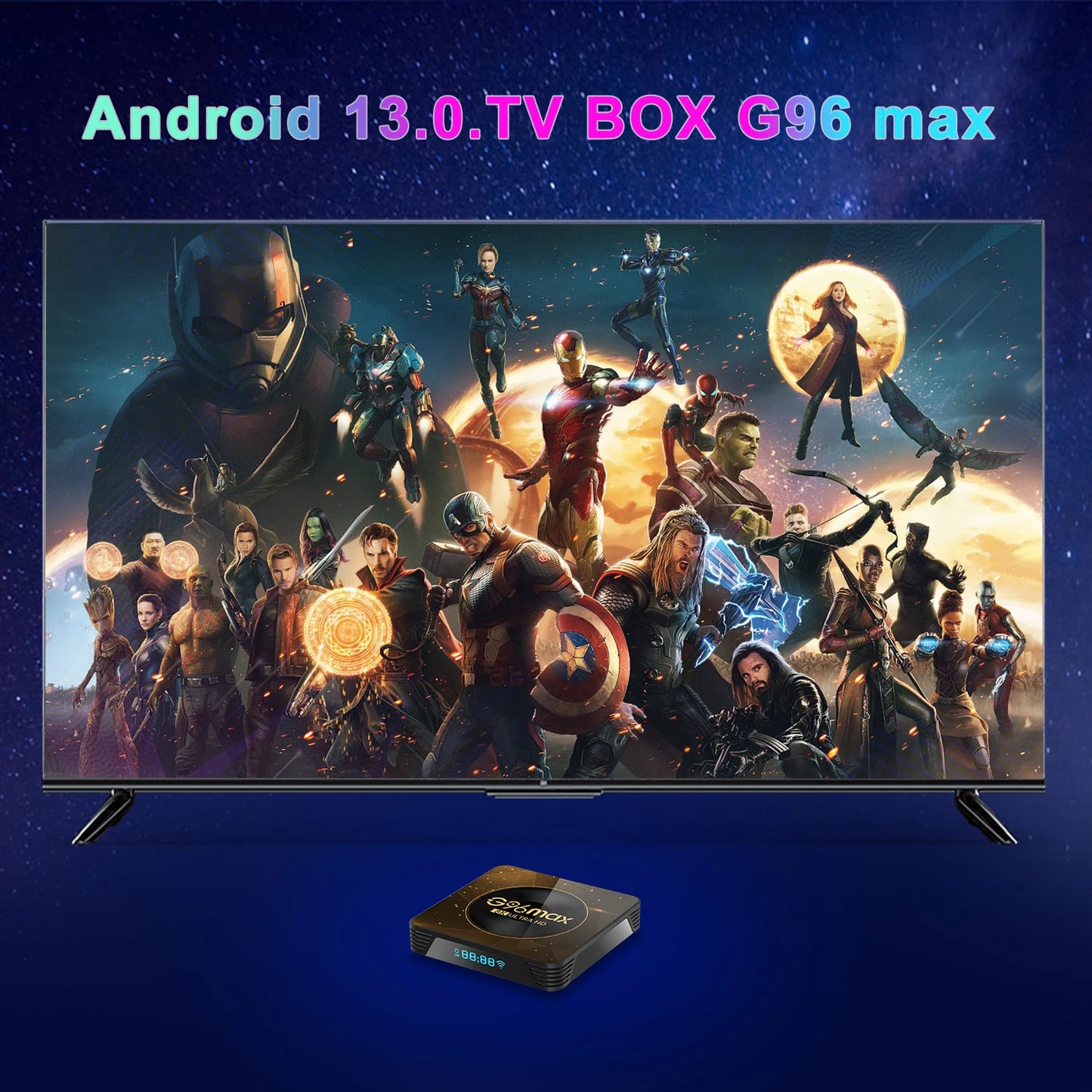 Android 13 8K Ultra HD Smart TV Box, Wifi6, 4GB/64GB, Fast Media Player, Netflix, YouTube, ATV MAXA13