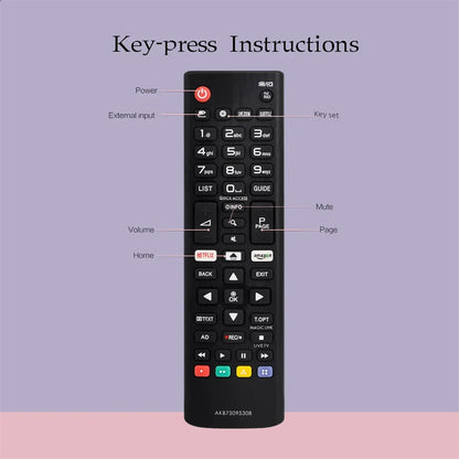 AKB75095307 LG TV Replacement Remote - IR Remote Control for 43UJ6560, 49UJ6500, 55UJ6540 & Compatible LG TVs