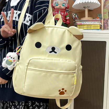 Rilakkuma Anime Backpack — Cute Relax Bear School Bag for Women, Girls & Boys, Outdoor Travel Rucksack Gift