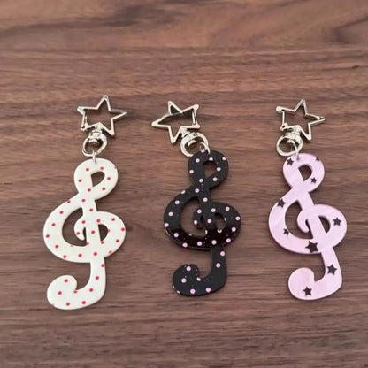 Kawaii Cartoon Acrylic Keychain - Sweet Musical Note Bag Charm & Fashion Illustration Accessory