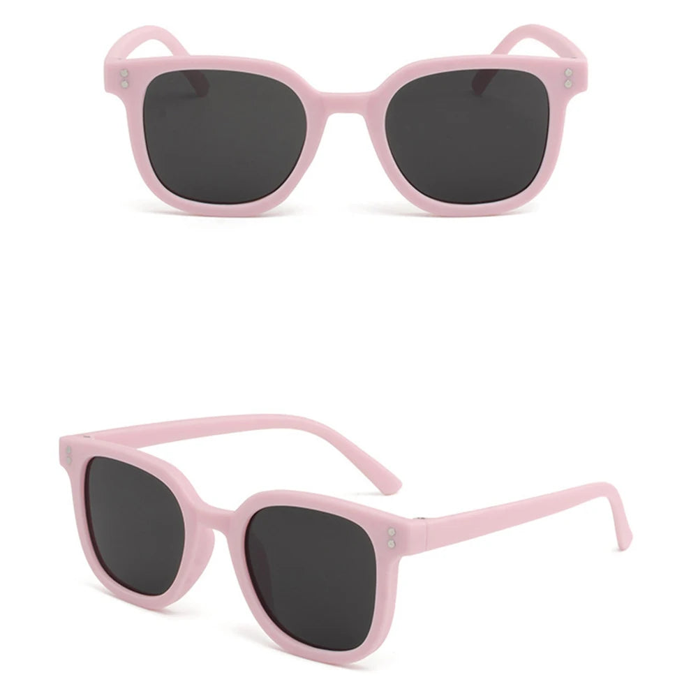 KLASSNUM 2026 Kids Sunglasses – Large Square UV Protection Shades for Ages 2–8, Trendy Black Sun Glasses for Boys & Girls Outdoor Travel