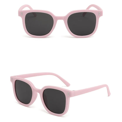 KLASSNUM 2026 Kids Sunglasses – Large Square UV Protection Shades for Ages 2–8, Trendy Black Sun Glasses for Boys & Girls Outdoor Travel