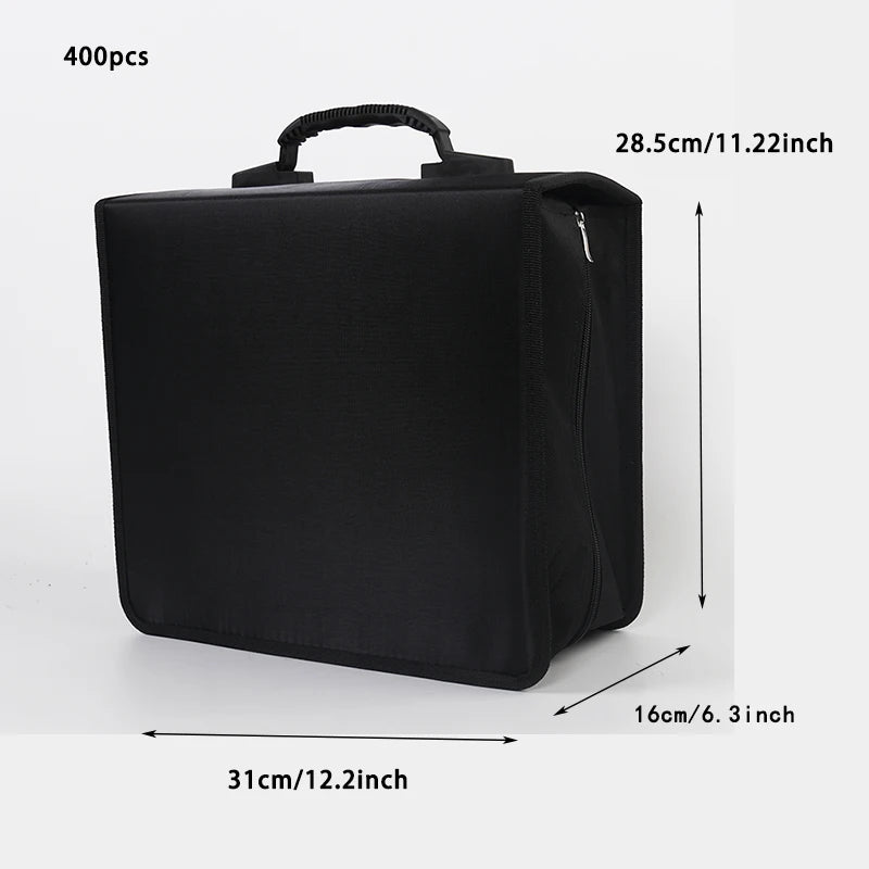 400-Disc CD & DVD Storage Case - Heavy-Duty Zipper Media Organizer Binder for Home, Car & Travel