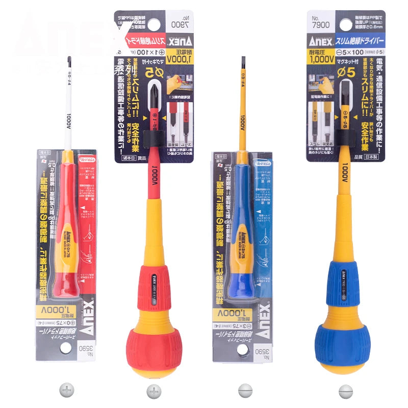ANEX Insulated Screwdriver - Strong Magnetic Professional Electrician Tool