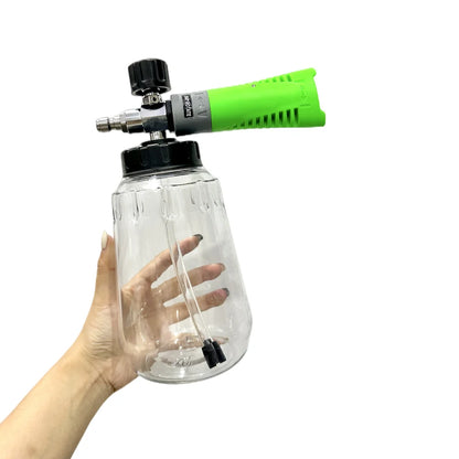 1pc Green Foam Cannon with 1000ml Transparent Bottle: Snow Foam Lance Kit - High Pressure Car Washer Accessory with 1/4 Quick Connect