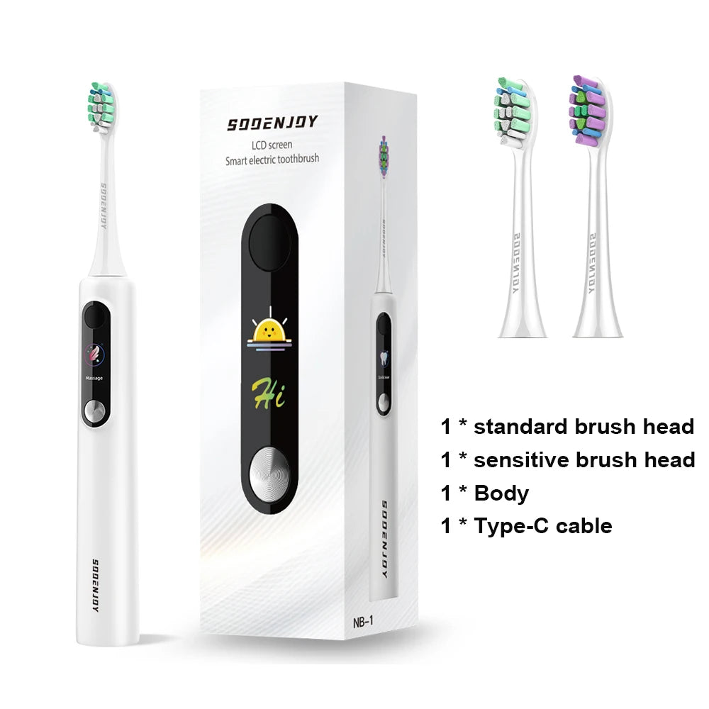 SOOENJOY Sonic Electric Toothbrush NB-1 — Smart LCD Display, DIY Mode, Automatic Teeth Cleaner for Adults