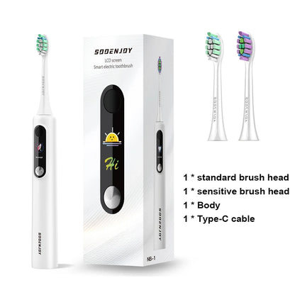 SOOENJOY Sonic Electric Toothbrush NB-1 — Smart LCD Display, DIY Mode, Automatic Teeth Cleaner for Adults