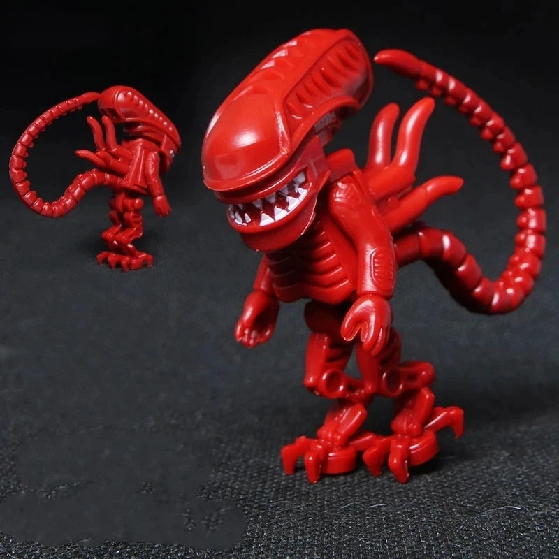 Locking Alien Action Figure — Prometheus Ice Monster Robot Building Blocks Toy, Educational Gift for Children