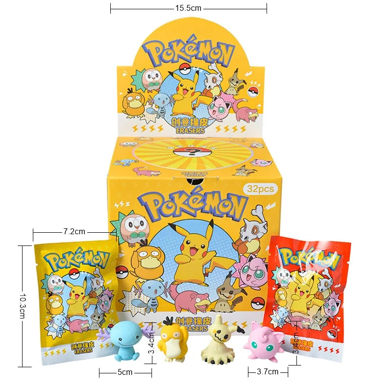 Kawaii Pikachu Blind Box Eraser – Anime Action Figure Stationery Toy