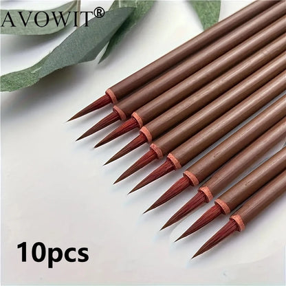 Fine Line Art Brush Set – Handmade Precision Calligraphy & Digital Painting Detail Brushes for Professional Artwork