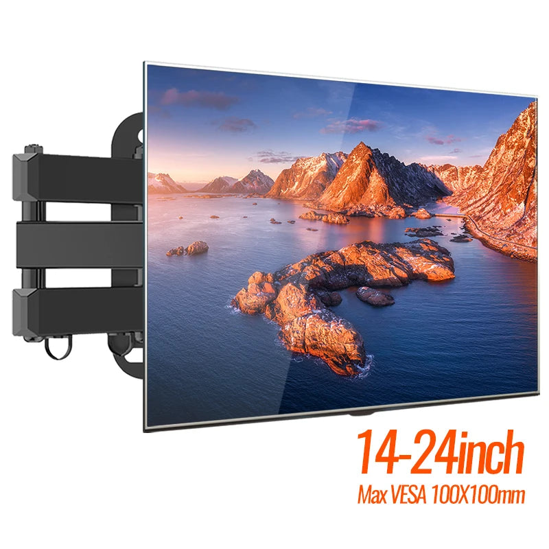 20° Tiltable & 360° Rotatable TV Wall Mount Bracket – Universal Stand for 14-24" Monitors & Flat Panel Displays