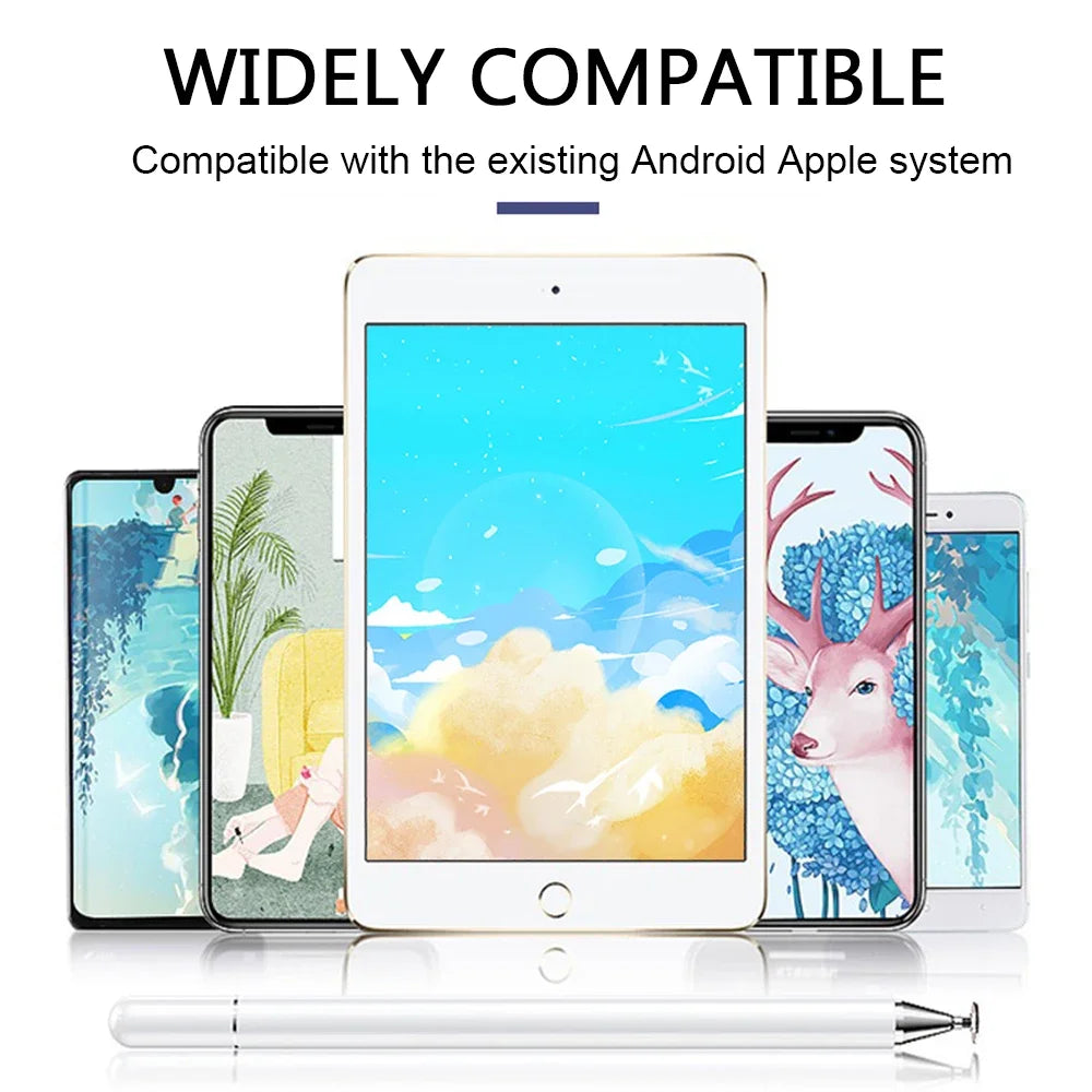 3-in-1 Stylus Pen for iPad, Samsung, Xiaomi Tablets & Smartphones – Capacitive Touch Drawing Pencil for iOS & Android