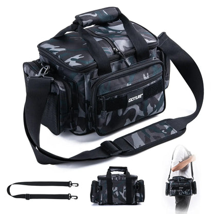 Goture Fishing Tackle Shoulder Bag – 38x23x19cm High Capacity 600D Oxford Cloth Outdoor Cycling & Camping Backpack
