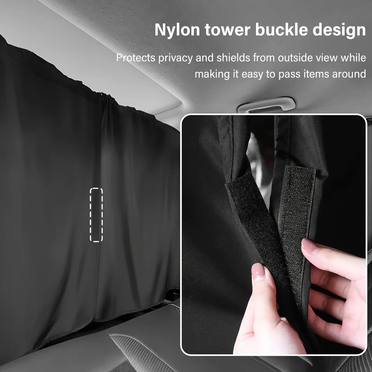 4PCS Car Privacy Curtain Set – Detachable Window Shade Covers for Travel, Camping & Night Rest, Universal Car Sun Privacy Drapes