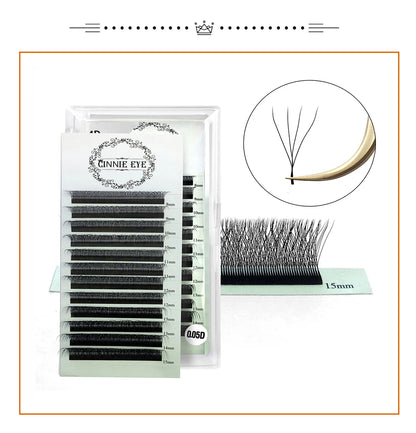 4D-5D W Eyelash Extension – Fluffy Volume Mink & Faux Mink Premade Fans, Dolly Hybrid 3D Lashes