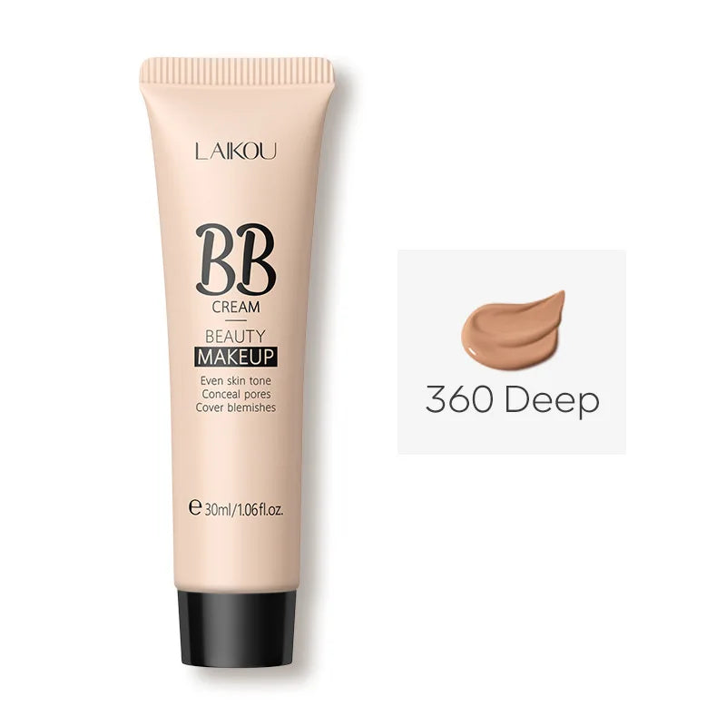 6-Color BB Cream Concealer – 30ml Liquid Foundation Primer with Natural Coverage for Face Brightening & Flawless Skin Finish