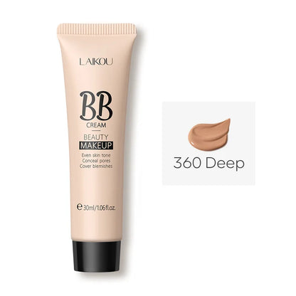 6-Color BB Cream Concealer – 30ml Liquid Foundation Primer with Natural Coverage for Face Brightening & Flawless Skin Finish