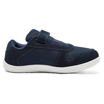 HOBIBEAR Kids Wide Toe Barefoot Shoes – Lightweight Minimalist Sneakers for Little & Big Kids, Hook & Loop Closure, Artificial Leather & Mesh