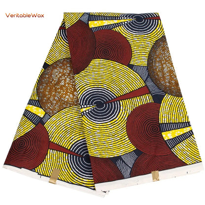 Ankara African Wax Print Fabric - Batik Pagne Polyester Material for DIY Sewing, Patchwork & Wedding Dress Craft
