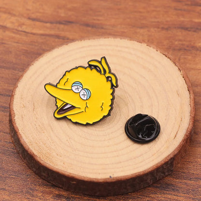 5-Piece Cartoon Animal Enamel Pins - Cute Anime Lapel Badges for Clothing & Accessories