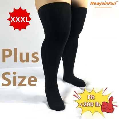 Oversized Women’s Leg Warmers - Thigh-High Over-Knee Socks in White or Black, Plus Size 3XL–5XL