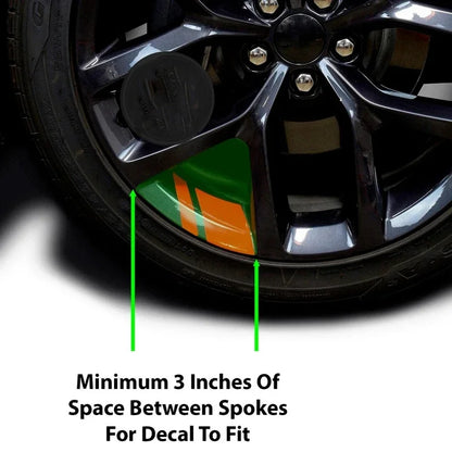 6PCS Reflective Car Wheel Decal Stickers — Red Adhesive Hub Accessories for Auto Wheels