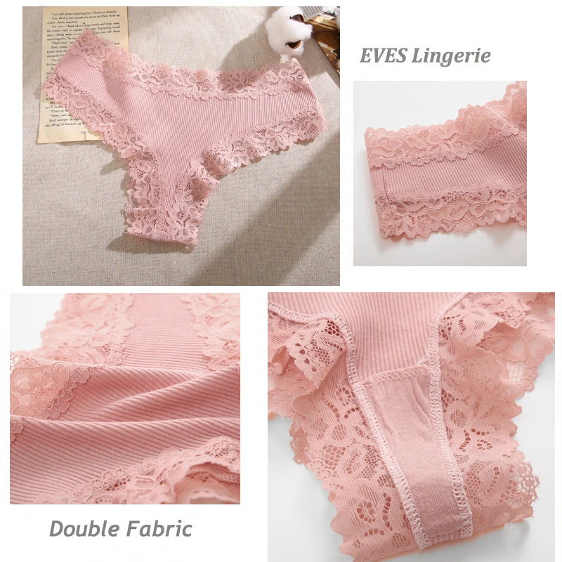 7PCS Women’s Lace Panties Set - Seamless Brazilian Low Rise G-String Cotton Lingerie Soft Underwear S-XL